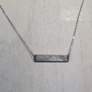 2/$15 Silver Bar Pendant Necklace.
